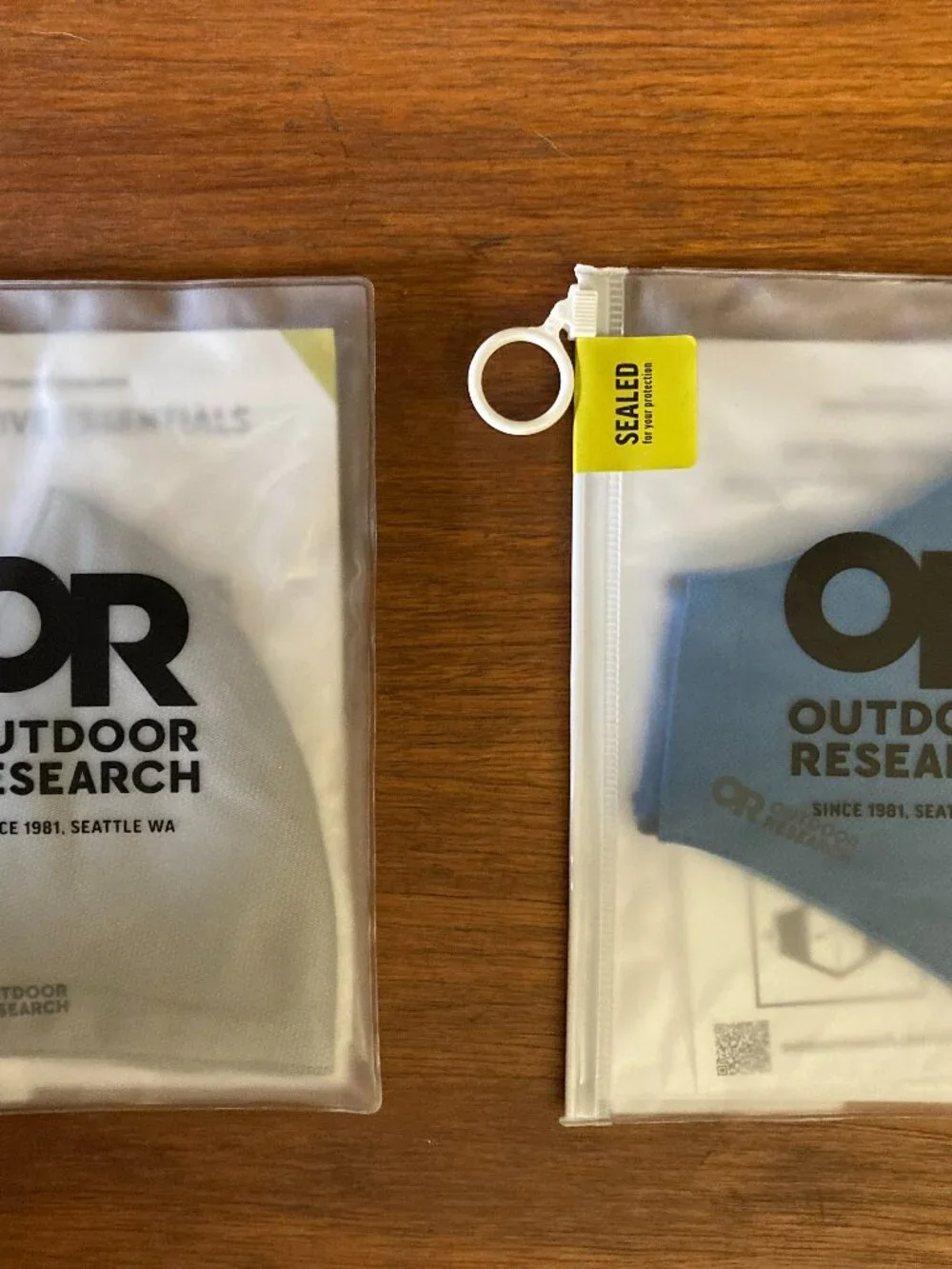 NWT OR Outdoor Research Essential Face Mask Kit Grey Blue 3-pack Filter Washable